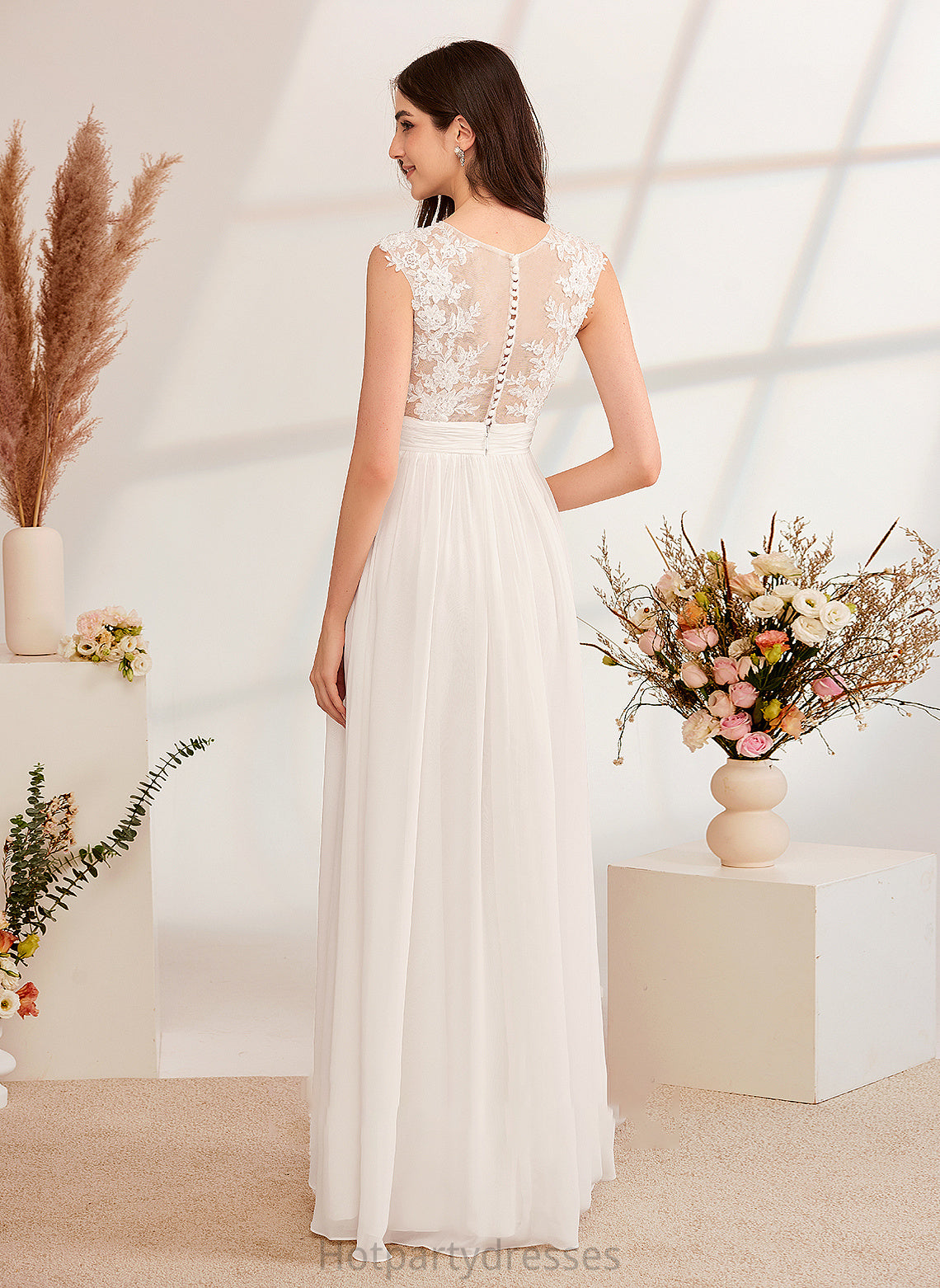 Beading Wedding A-Line Illusion With Dress Wedding Dresses Ruby Split Front Floor-Length