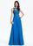 Lace A-Line Scoop Neck Prom Dresses Sequins With Karly Beading Chiffon Floor-Length