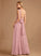 Neckline Fabric Ruffle Bow(s) A-Line Length V-neck Floor-Length Embellishment Silhouette Veronica A-Line/Princess Bridesmaid Dresses