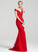 With Chiffon Lace Prom Dresses Train Cindy Sweep Off-the-Shoulder Sequins Trumpet/Mermaid Beading