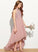 Junior Bridesmaid Dresses Asymmetrical Lace Chiffon Neck A-Line Scoop Lexie