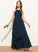 Chiffon Scoop Neck Cascading Junior Bridesmaid Dresses Ruffles Floor-Length Lorelei A-Line With