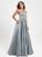 Satin Beading Leilani Neck With Prom Dresses A-Line Scoop Floor-Length
