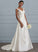Sweep Train V-neck Ruffle Dress Wedding Dresses Beading Kayley Wedding Satin With Ball-Gown/Princess Sequins