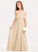 Junior Bridesmaid Dresses Off-the-Shoulder Chiffon A-Line Rayna Cascading Ruffles With Floor-Length