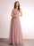 Tulle V-neck Straps One-Shoulder Floor-Length A-Line Silhouette Length Off-the-Shoulder Neckline Fabric Dulce Bridesmaid Dresses
