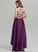 Neckline Jaelyn Satin Asymmetrical Square Ball-Gown/Princess Prom Dresses