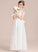 Reagan Bow(s) Lace With A-Line Neck Scoop Sash Floor-Length Junior Bridesmaid Dresses