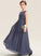 Chiffon Ruffle A-Line Scoop Neck With Floor-Length Kelsie Junior Bridesmaid Dresses