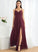 SplitFront Ruffle Embellishment V-neck Floor-Length Silhouette Neckline A-Line Fabric Length Kenya Sleeveless Bridesmaid Dresses