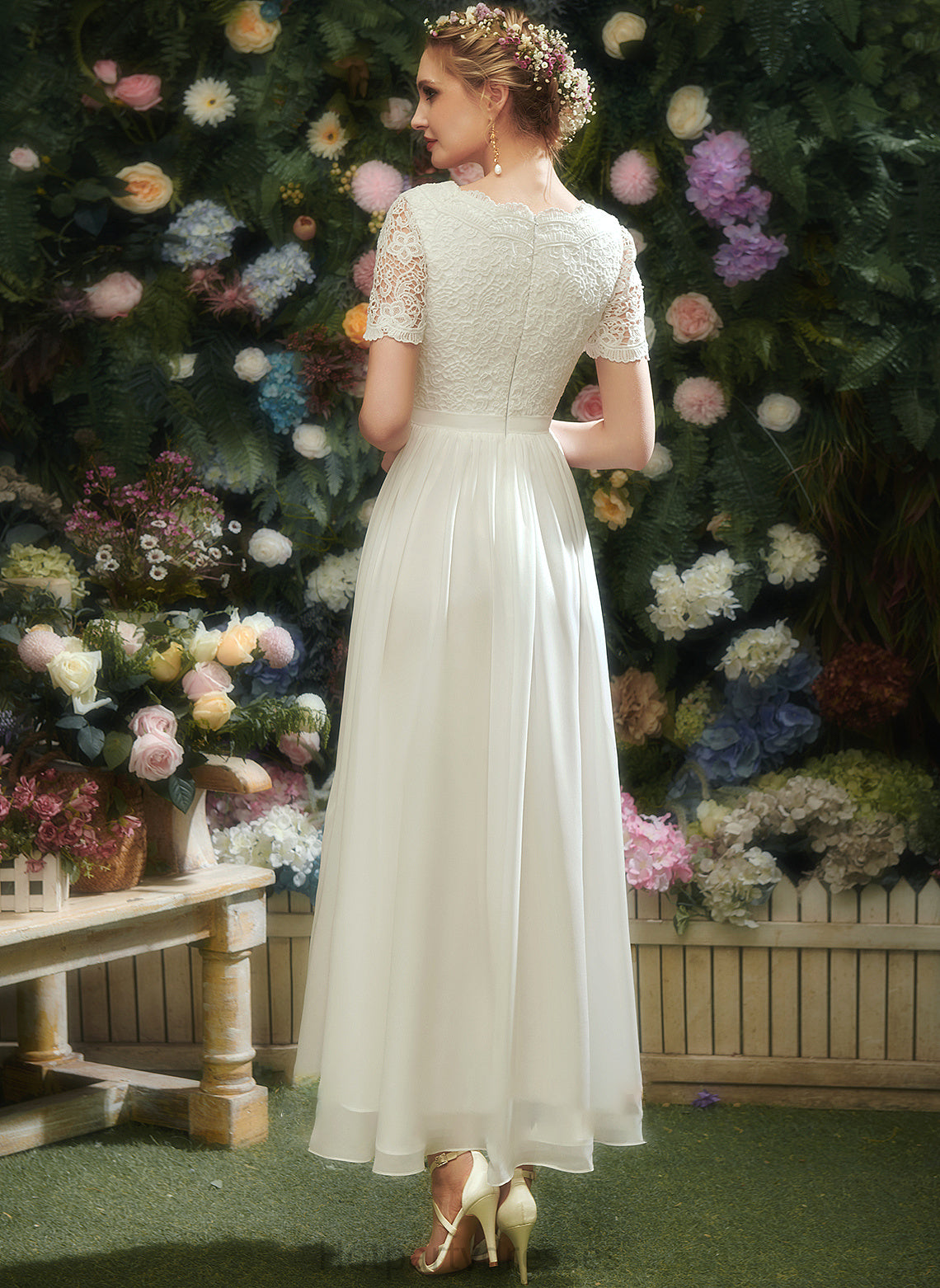 Dress Wedding Dresses Asymmetrical A-Line With V-neck Wedding Lace Miranda