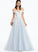 Hillary Prom Dresses Ball-Gown/Princess Sequins Off-the-Shoulder With Sweep Tulle Train