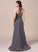 Halter CascadingRuffles Fabric Length SweepTrain Bow(s) Silhouette Embellishment Neckline A-Line Madison Floor Length Bridesmaid Dresses