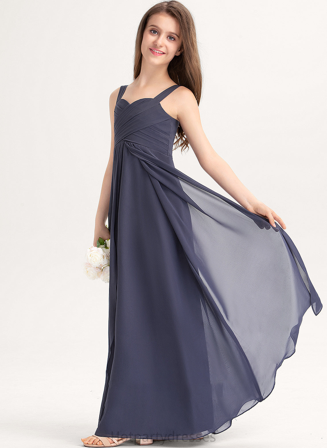 Ruffle With Sweetheart Chiffon A-Line Floor-Length Anabelle Junior Bridesmaid Dresses