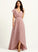 Embellishment Asymmetrical SplitFront Fabric A-Line Silhouette V-neck Length Neckline Amya Floor Length Trumpet/Mermaid Bridesmaid Dresses