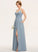 A-Line Length Fabric Ruffle Floor-Length Embellishment Silhouette Pockets V-neck Neckline Bethany Natural Waist Bridesmaid Dresses