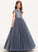 Lace Floor-Length Neck Tulle Charlee Junior Bridesmaid Dresses Ball-Gown/Princess Scoop
