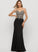 Stretch Floor-Length Trumpet/Mermaid Beading V-neck Crepe Prom Dresses Emmalee Sequins With