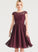 Sleeve Neckline A-Line Length Lace Knee-Length ScoopNeck Silhouette Fabric Lorelai Natural Waist Sleeveless Bridesmaid Dresses