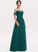 Length V-neck A-Line Ruffle Silhouette Neckline Floor-Length Fabric Embellishment Ariel Spaghetti Staps Natural Waist Bridesmaid Dresses