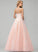 Prom Dresses Sequins Square Lace Tulle Jacquelyn Ball-Gown/Princess Neckline With Floor-Length