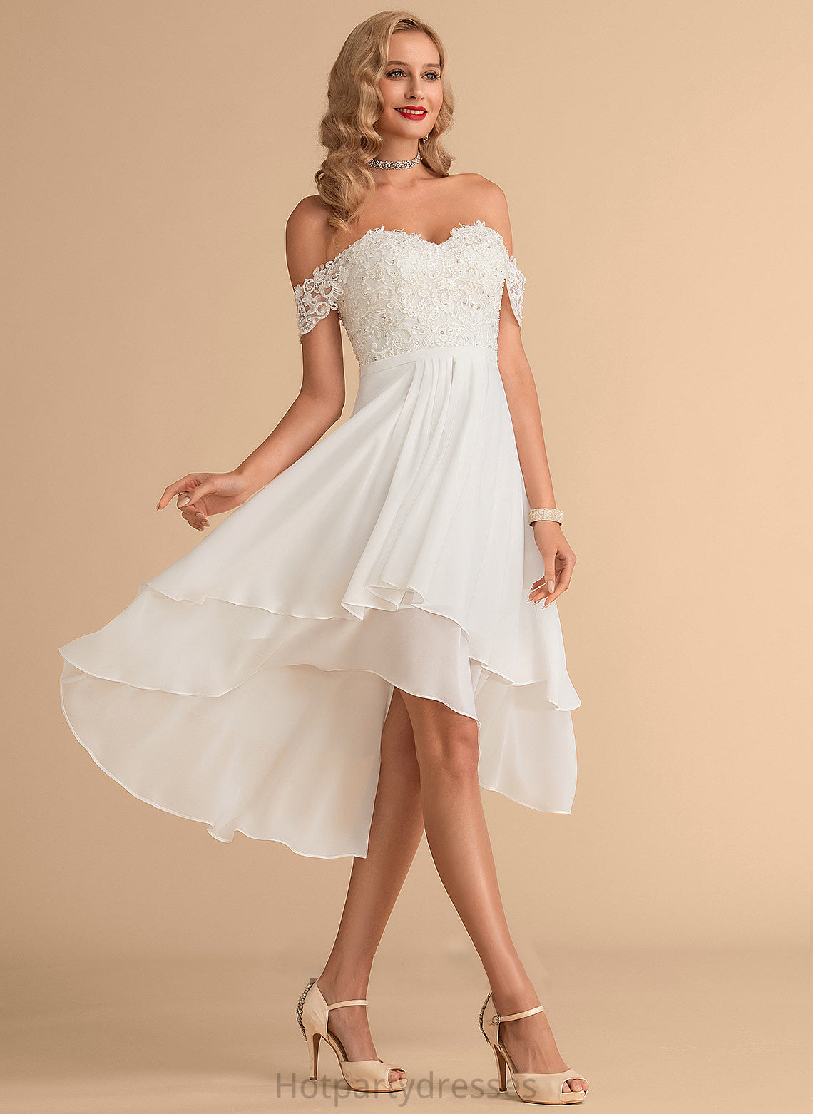 Dress Neveah Wedding Sequins Chiffon Beading With Wedding Dresses Asymmetrical Lace A-Line
