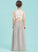 Junior Bridesmaid Dresses Alondra Floor-Length A-Line Scoop Chiffon Neck