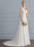 V-neck Wedding With Ruffle A-Line Chiffon Sweep Wedding Dresses Train Dress Mariana