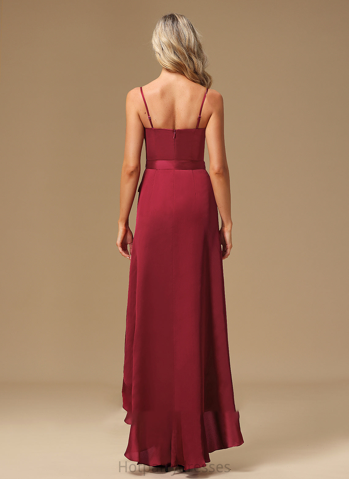 Length SplitFront A-Line Embellishment Silhouette V-neck Asymmetrical Neckline Fabric Kendal Scoop Floor Length Bridesmaid Dresses