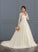 Sequins Beading Tulle Kara Illusion Ball-Gown/Princess Wedding Dress Lace Court With Train Wedding Dresses