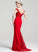 With Chiffon Lace Prom Dresses Train Cindy Sweep Off-the-Shoulder Sequins Trumpet/Mermaid Beading