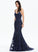 Sequins Prom Dresses Trumpet/Mermaid V-neck Sweep Sequined Train With Claudia