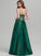 Floor-Length Split Marisol Satin With Prom Dresses A-Line Front V-neck