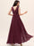 A-Line Fabric Floor-Length Silhouette Lace Embellishment Neckline Length V-neck Ruffle Laurel Trumpet/Mermaid Bridesmaid Dresses