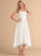 V-neck A-Line Gabriella Wedding Asymmetrical Satin Dress Wedding Dresses