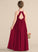 Junior Bridesmaid Dresses Lace Split Scoop Floor-Length With Front Neck A-Line Chiffon Priscilla