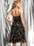 Beading Sequins V-neck A-Line Corinne With Knee-Length Prom Dresses Lace