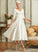 Jaylen Satin Dress A-Line Wedding Wedding Dresses V-neck Tea-Length
