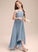Bow(s) Livia Neck Asymmetrical With Scoop Chiffon A-Line Ruffle Junior Bridesmaid Dresses