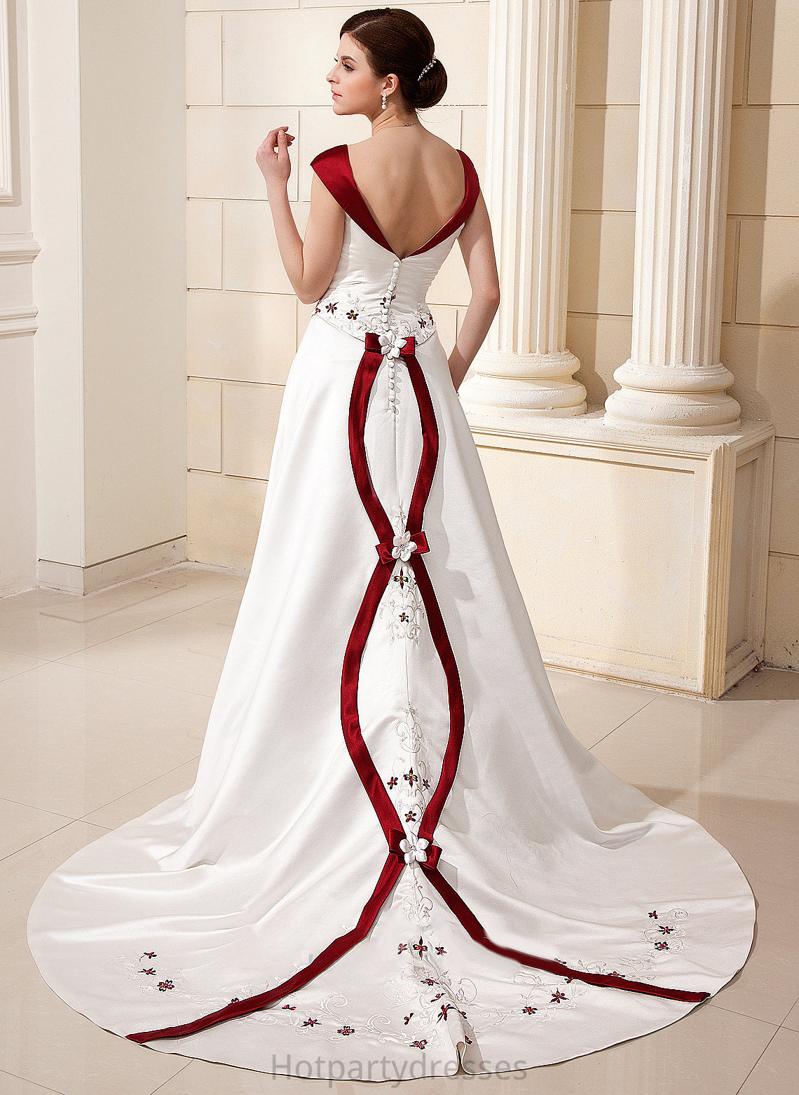 Wedding Dresses Flower(s) Dress With Ball-Gown/Princess Beading Satin Train Jayleen Wedding Chapel