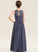 Chiffon Ruffle A-Line Scoop Neck With Floor-Length Kelsie Junior Bridesmaid Dresses