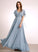 Floor-Length Length Embellishment Neckline Fabric V-neck Silhouette Ruffle A-Line Liliana Natural Waist Scoop Bridesmaid Dresses