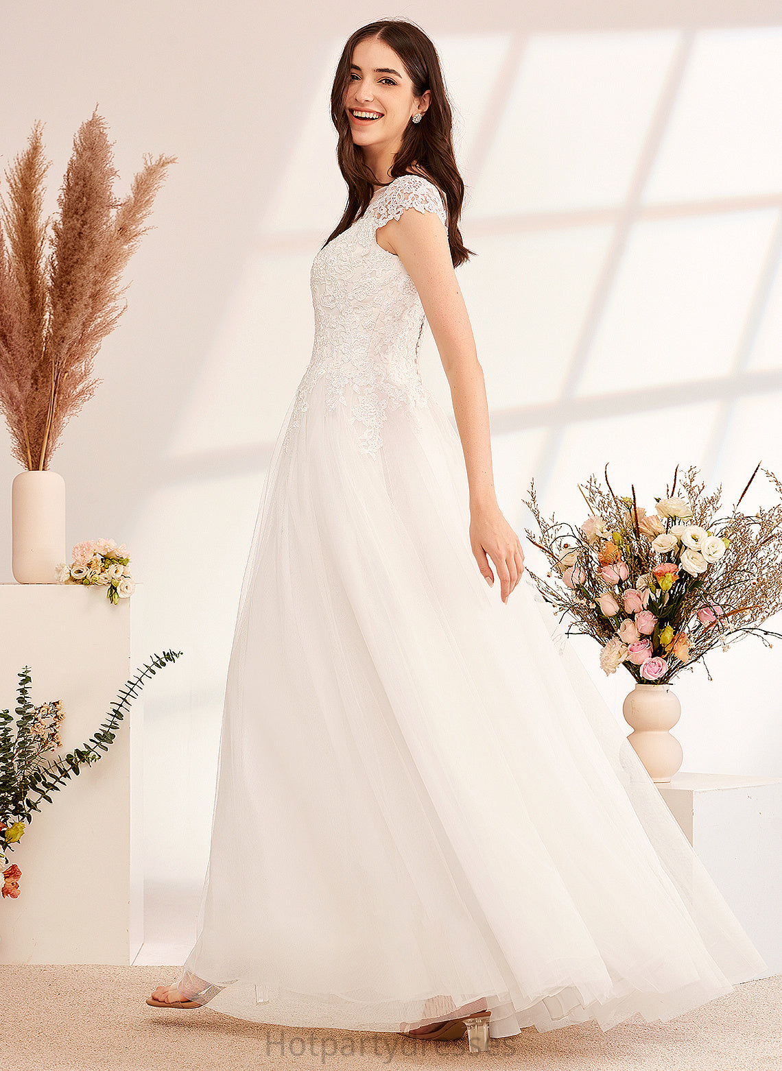 Floor-Length Dress Illusion Lace Juliana With Wedding Dresses Wedding Ball-Gown/Princess
