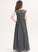 With Floor-Length Scoop Ruffle Neck Junior Bridesmaid Dresses Lace A-Line Carina Chiffon