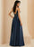 Floor-Length Satin A-Line Rayne Prom Dresses Lace V-neck With