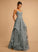 Tulle Floor-Length Diana Ball-Gown/Princess Prom Dresses V-neck