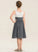 A-Line Neck Knee-Length Scoop Flower(s) Shayna Chiffon Junior Bridesmaid Dresses With Ruffle