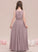 A-Line Junior Bridesmaid Dresses Madyson Floor-Length Chiffon Scoop Neck