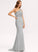 Fabric Trumpet/Mermaid One-Shoulder Straps Neckline Silhouette SweepTrain Lace Length Annie A-Line/Princess Floor Length Bridesmaid Dresses