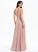 Lace Front V-neck Maritza Prom Dresses With Split Floor-Length Chiffon A-Line
